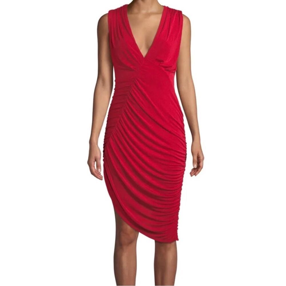 Misha Collection Red Pia Midi Dress Size 2